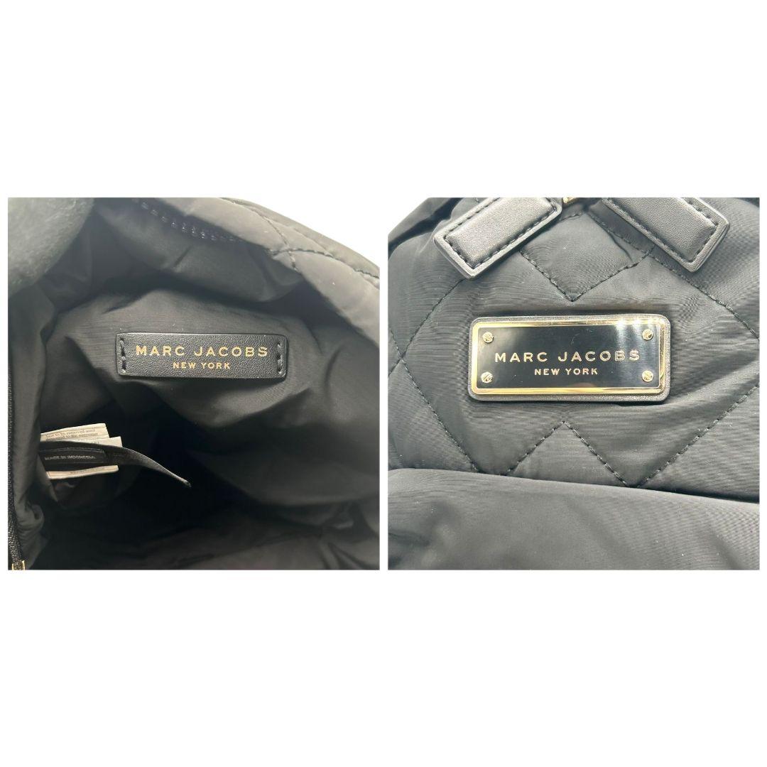 未使用級 マークジェイコブス バックパック 黒 キルティング ナイロン MARC s68 ゴールド金具 ロゴプレート ブランドロゴ ブラック MARC JACOBS
