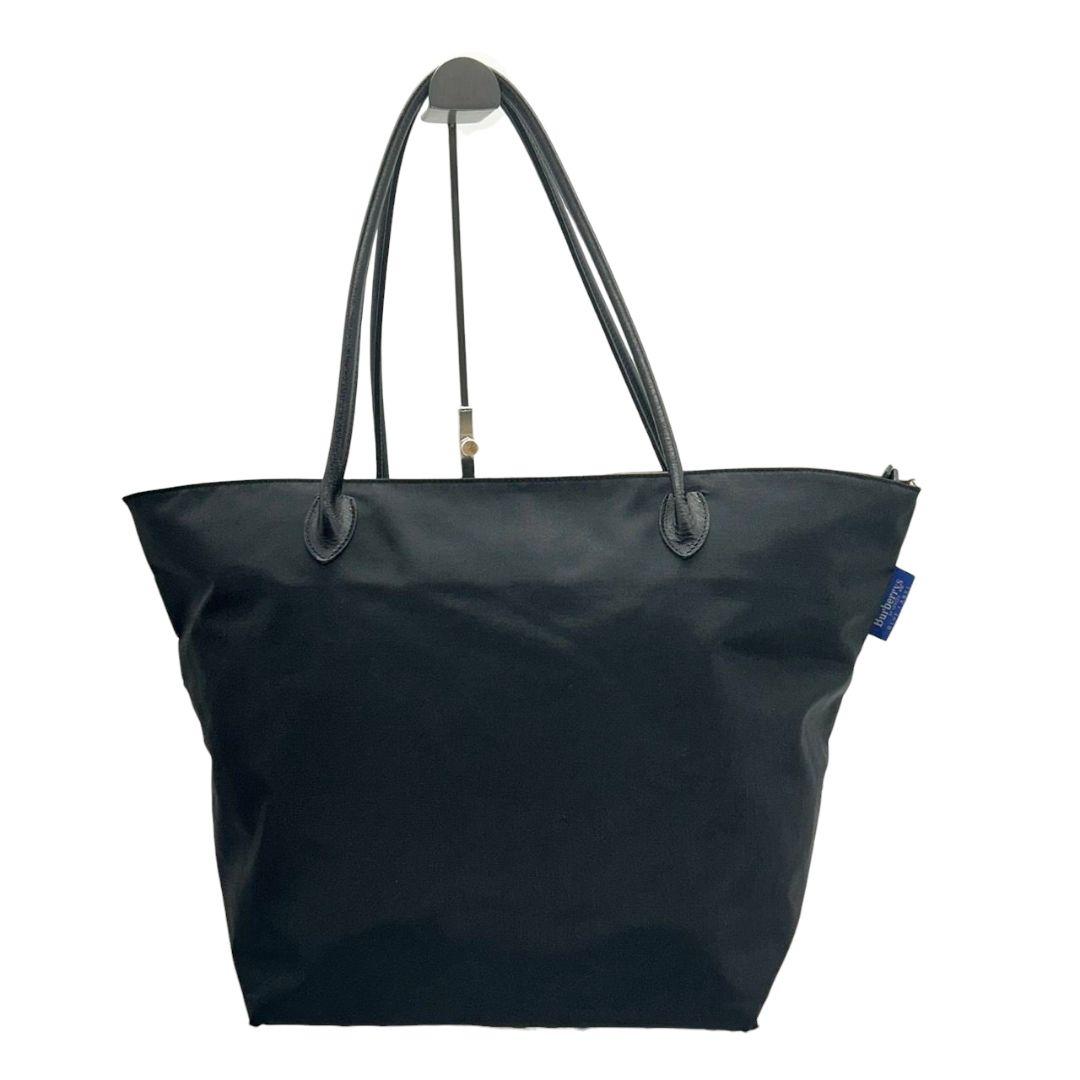 バーバリー トートバッグ ブラック 黒 ブルーレーベル ワンショルダー ナイロン レザー 本革 A4収納可 自立可 肩掛け可 肩かけ可 ロゴタグ ノバチェック BURBERRY T8 上品 通勤