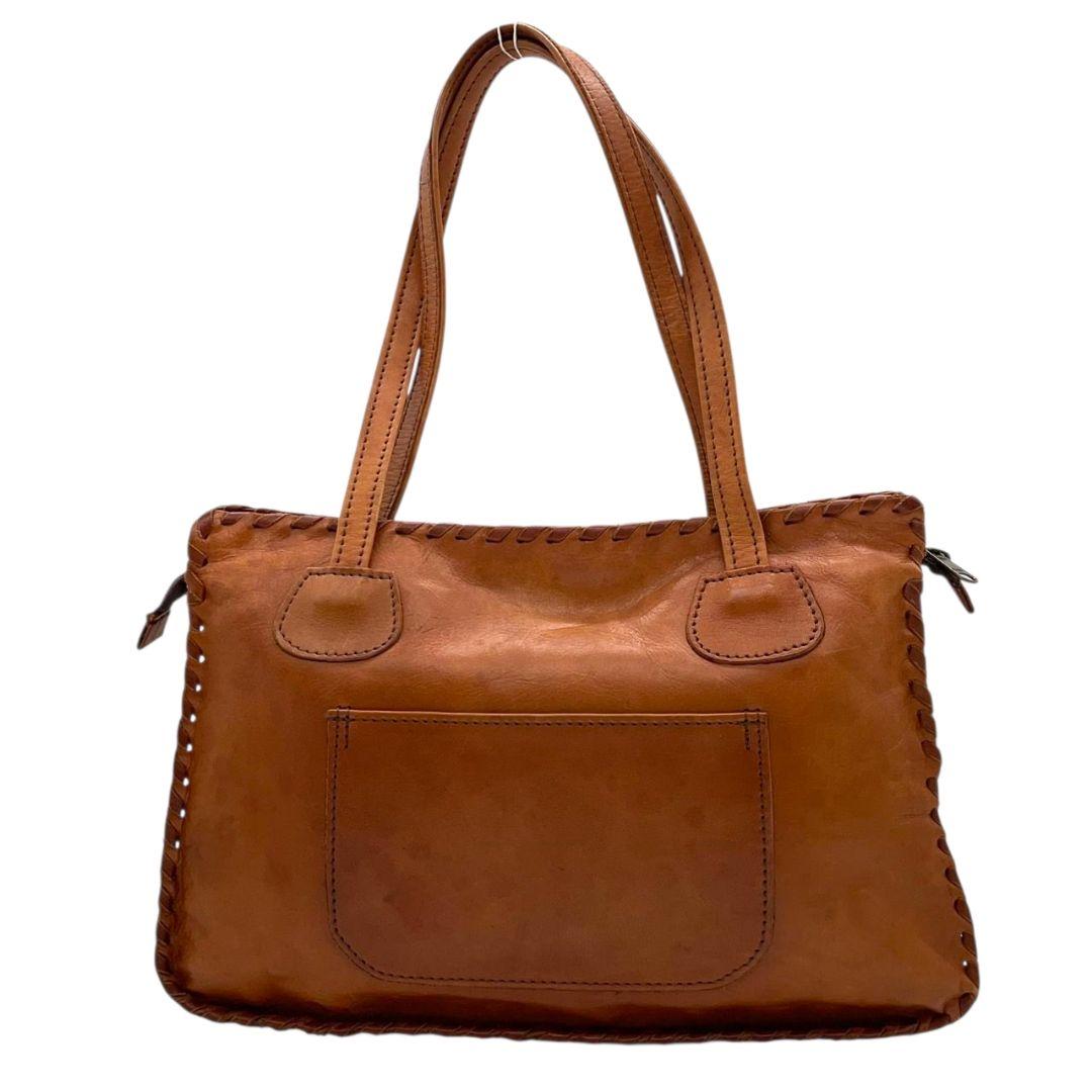 イビザ ハンドバッグ 茶 ブラウン パッチワーク A4収納 ワンショルダー レザー 本革 肩掛け可 マルチカラー ロゴタグ ロゴ トートバッグ 個性派 おしゃれ IBIZA T1