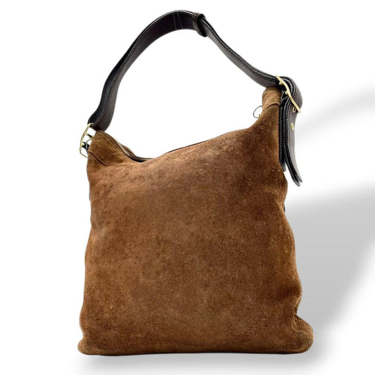 コーチ ショルダーバッグ 茶 ワンショルダー ホーボー スエード ベロア s95 COACH レザー 本革 ゴールド金具 9324 ブラウン 肩掛け可 肩かけ可 トートバッグ 高級感 オシャレ