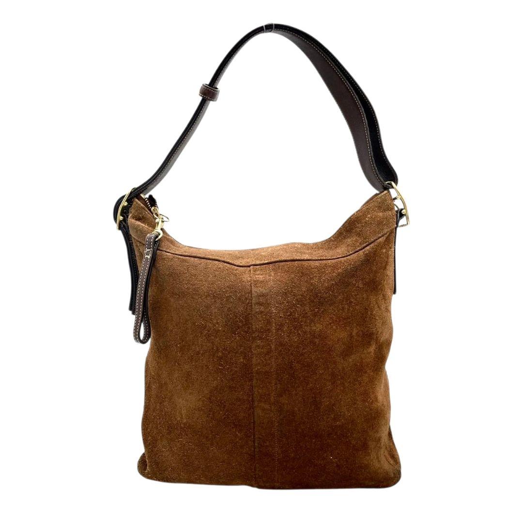 コーチ ショルダーバッグ 茶 ワンショルダー ホーボー スエード ベロア s95 COACH レザー 本革 ゴールド金具 9324 ブラウン 肩掛け可 肩かけ可 トートバッグ 高級感 オシャレ