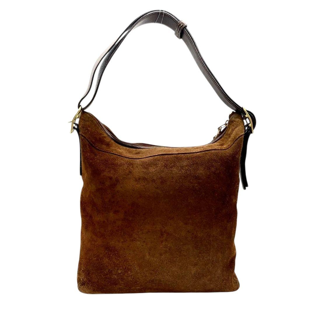 コーチ ショルダーバッグ 茶 ワンショルダー ホーボー スエード ベロア s95 COACH レザー 本革 ゴールド金具 9324 ブラウン 肩掛け可 肩かけ可 トートバッグ 高級感 オシャレ