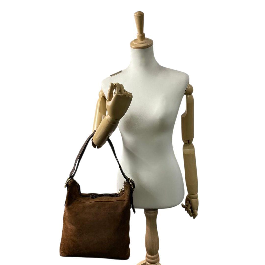 コーチ ショルダーバッグ 茶 ワンショルダー ホーボー スエード ベロア s95 COACH レザー 本革 ゴールド金具 9324 ブラウン 肩掛け可 肩かけ可 トートバッグ 高級感 オシャレ