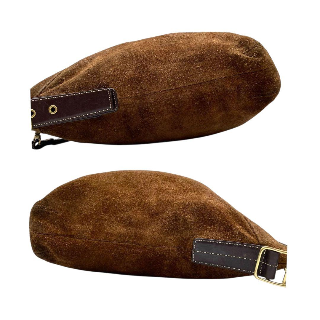 コーチ ショルダーバッグ 茶 ワンショルダー ホーボー スエード ベロア s95 COACH レザー 本革 ゴールド金具 9324 ブラウン 肩掛け可 肩かけ可 トートバッグ 高級感 オシャレ