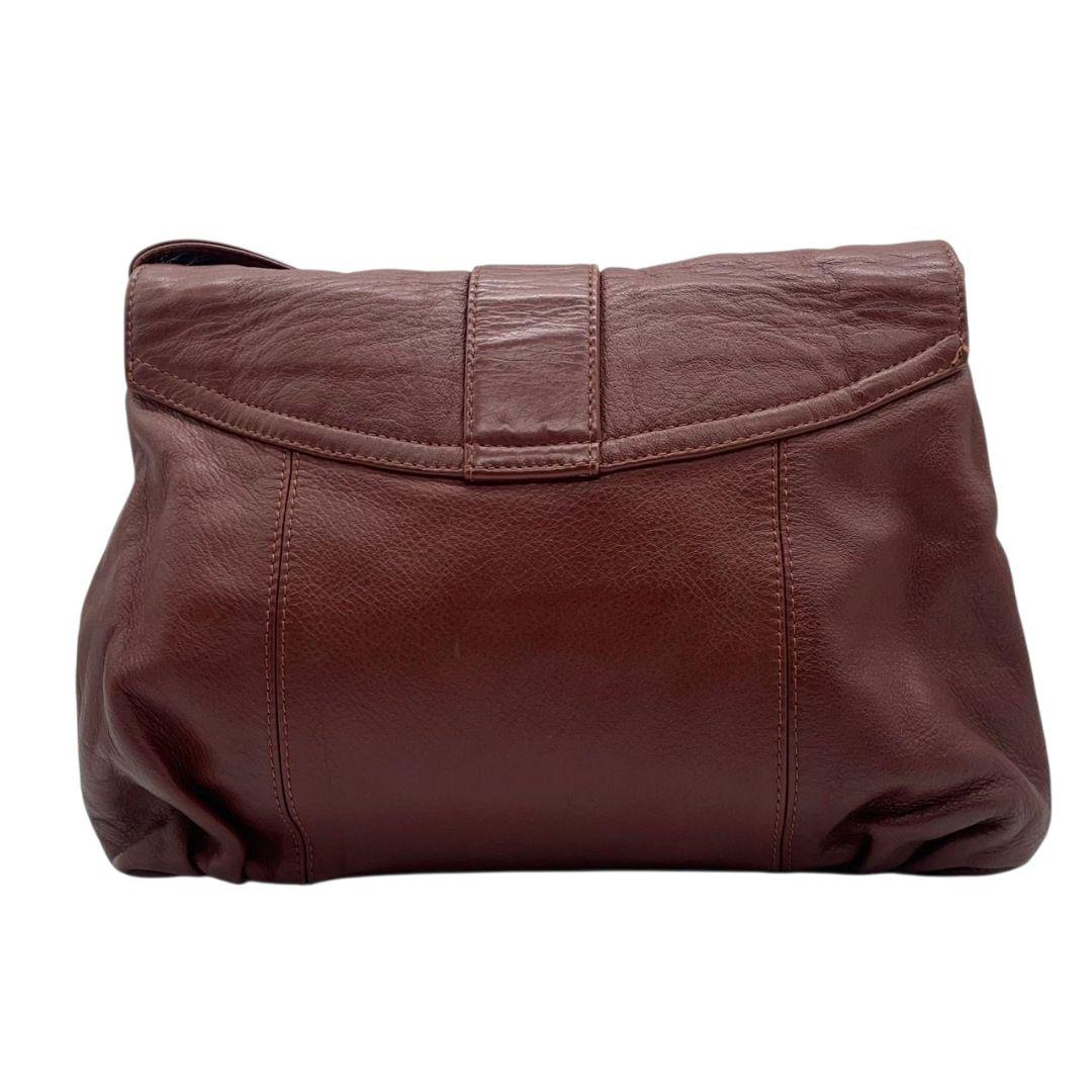 シーバイクロエ ショルダーバッグ 茶 フラップ レザー s69 斜め掛け可 ロゴプレート 本革 ゴールド金具 ブラウン 01-11-92-65 SEE BY CHLOE