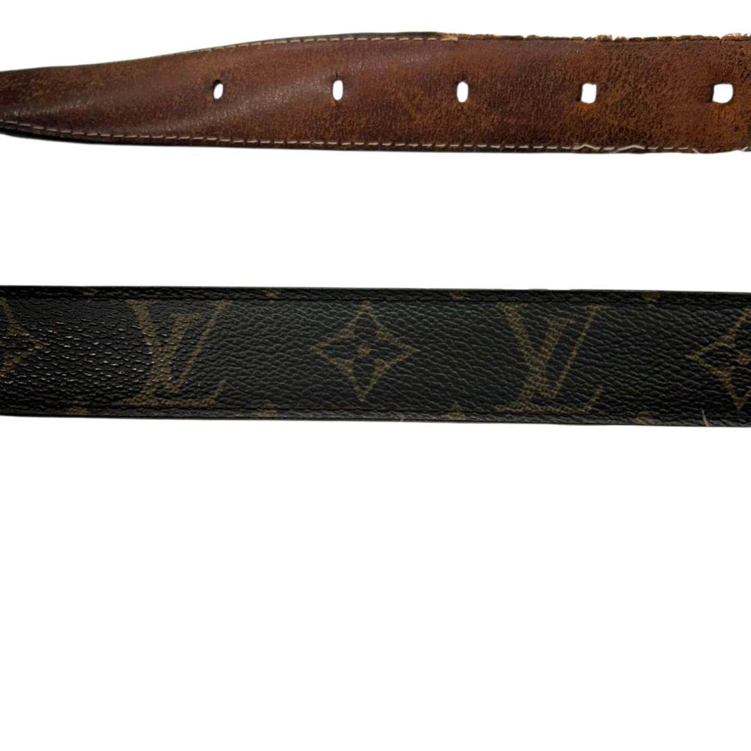 ルイヴィトン ベルト 茶 ブラウン モノグラム サンチュール キャレ PX-1 レザー 本革 ゴールド金具 ロゴ 高級 ブランド メンズ LOUIS VUITTON