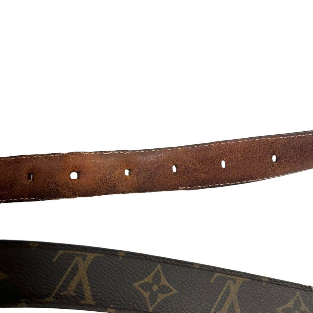 ルイヴィトン ベルト 茶 ブラウン モノグラム サンチュール キャレ PX-1 レザー 本革 ゴールド金具 ロゴ 高級 ブランド メンズ LOUIS VUITTON