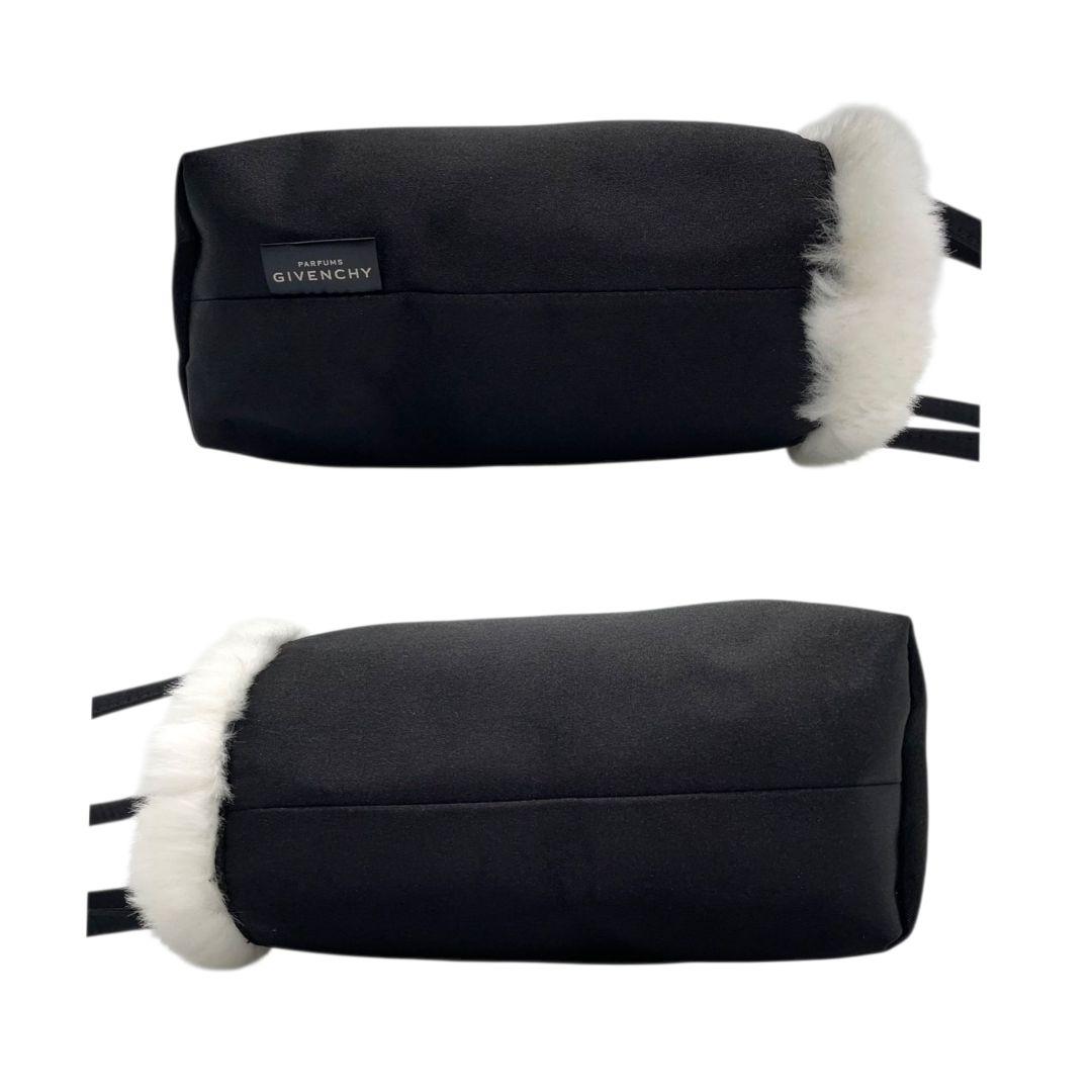 ジバンシー ハンドバッグ 黒 4Gロゴ ファー ラインストーン ナイロン u15 トートバッグ GIVENCHY ブラック エレガント ロゴデザイン コンパクトバッグ