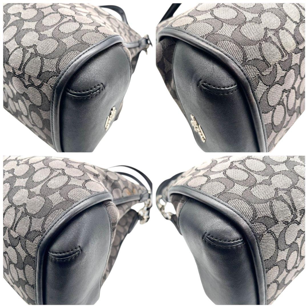 コーチ トートバッグ 黒 シグネチャー ワンショルダー s81 キャンバス ハンドバッグ 肩掛け可 肩かけ可 ブラック ロゴタグ レザー 本革 F36424 COACH