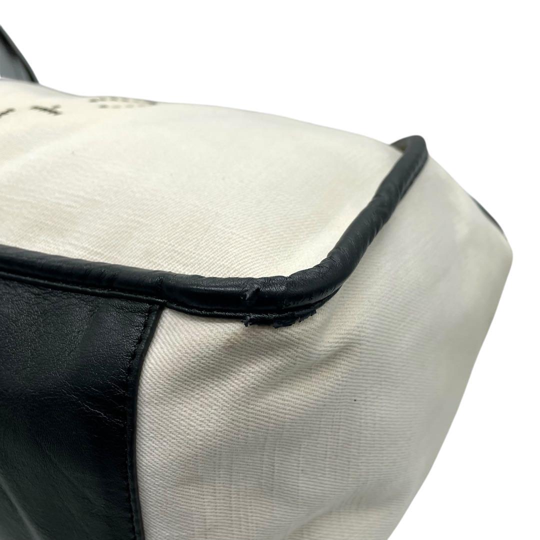 ステラマッカートニー トートバッグ アイボリー パンチングロゴ デカロゴ キャンバス レザー 肩掛け可 ワンショルダー ホワイト 白系 大容量 レディース