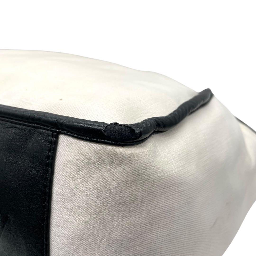 ステラマッカートニー トートバッグ アイボリー パンチングロゴ デカロゴ キャンバス レザー 肩掛け可 ワンショルダー ホワイト 白系 大容量 レディース