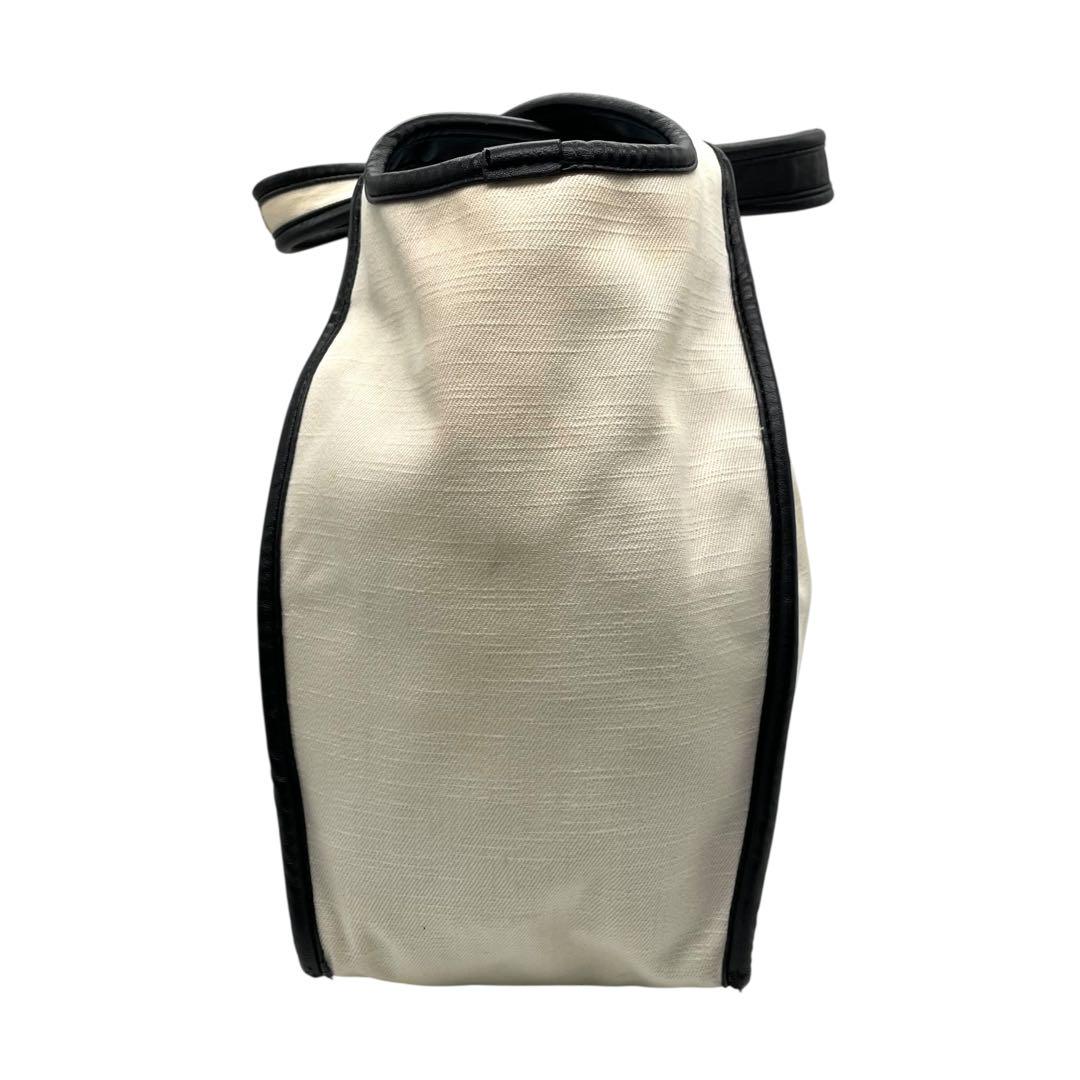 ステラマッカートニー トートバッグ アイボリー パンチングロゴ デカロゴ キャンバス レザー 肩掛け可 ワンショルダー ホワイト 白系 大容量 レディース