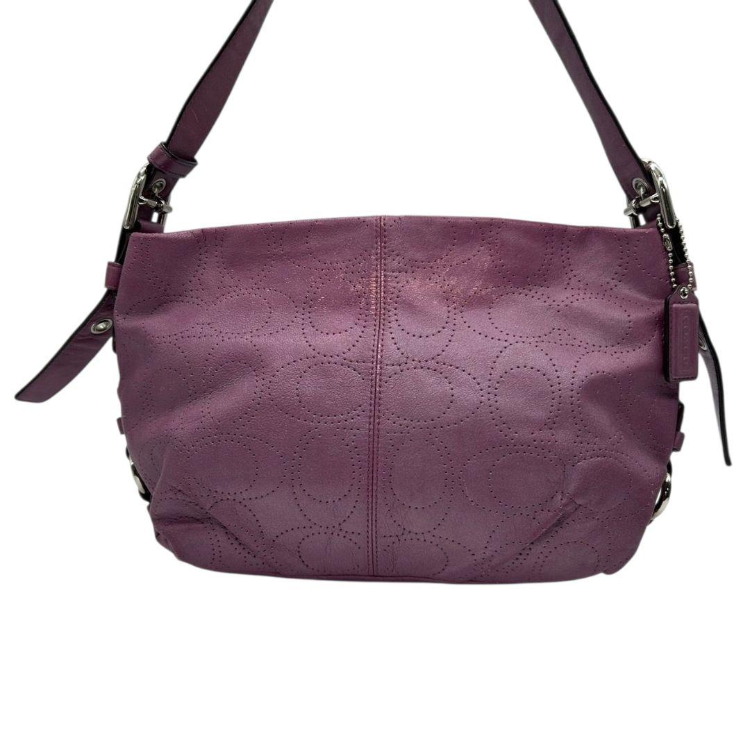 コーチ ショルダーバッグ ピンク パープル シグネチャー ワンショルダー レザー 本革 17104 斜め掛け可 シルバー金具 ロゴタグ COACH s82