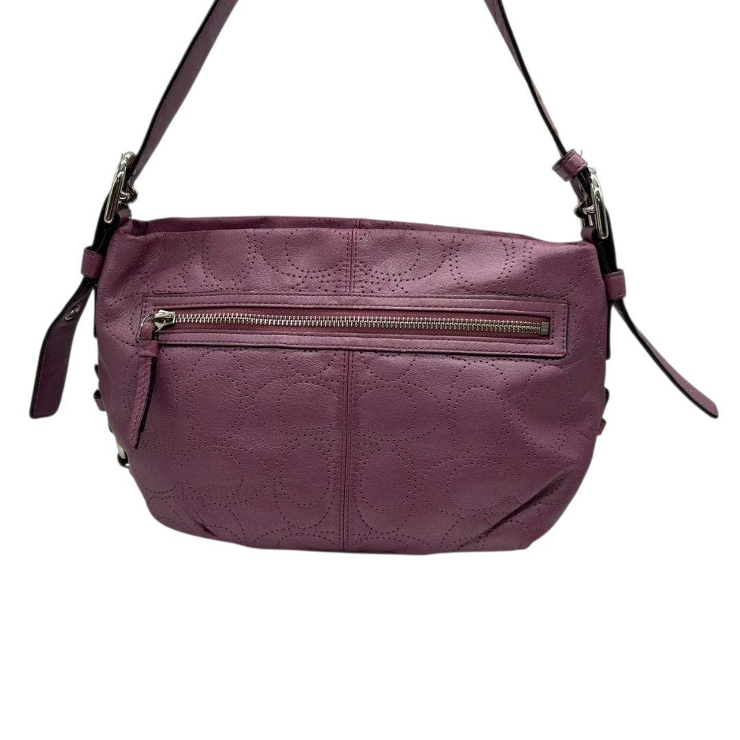 コーチ ショルダーバッグ ピンク パープル シグネチャー ワンショルダー レザー 本革 17104 斜め掛け可 シルバー金具 ロゴタグ COACH s82