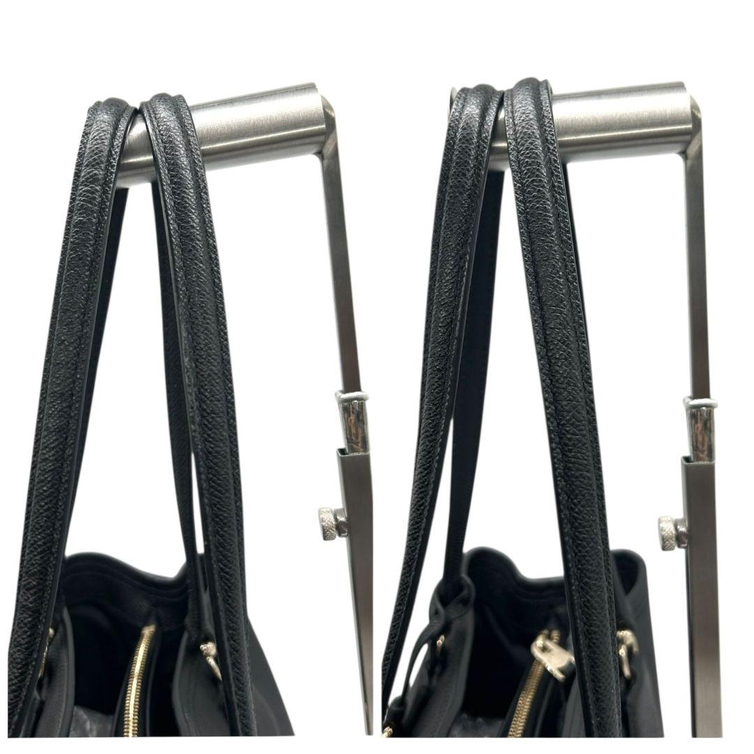 コーチ COACH トートバッグ 黒 ブラック ロゴプレート ワンショルダー A4収納 自立可 ハンドバッグ レザー 本革 ゴールド金具 ロゴタグ オシャレ レディース