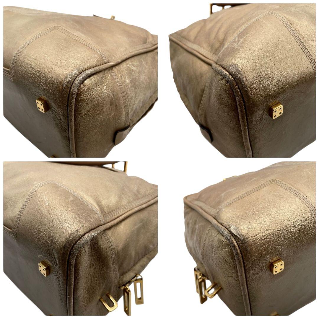 ロエベ LOEWE アマソナ ハンドバッグ 茶 ブラウン ベージュ アナグラム レザー 本革 ボストンバッグ トートバッグ A4収納可 自立可 ゴールド金具 A6