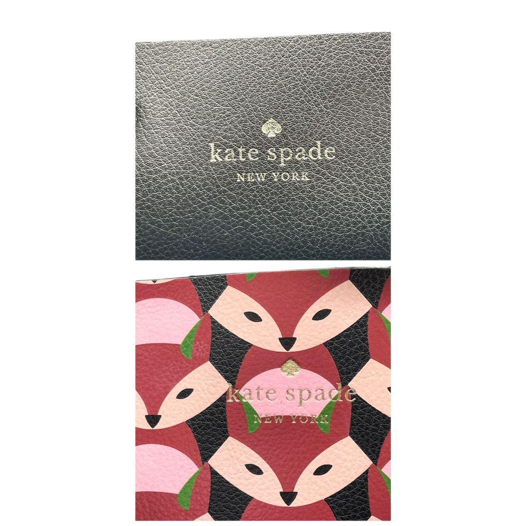 ケイトスペード kate spade トートバッグ ハンドバッグ ブラック 黒 総柄 フォックス ワンショルダー 肩掛け可 レザー 本革 ポーチ付き マルチカラー ピンク レッド ロゴプレート