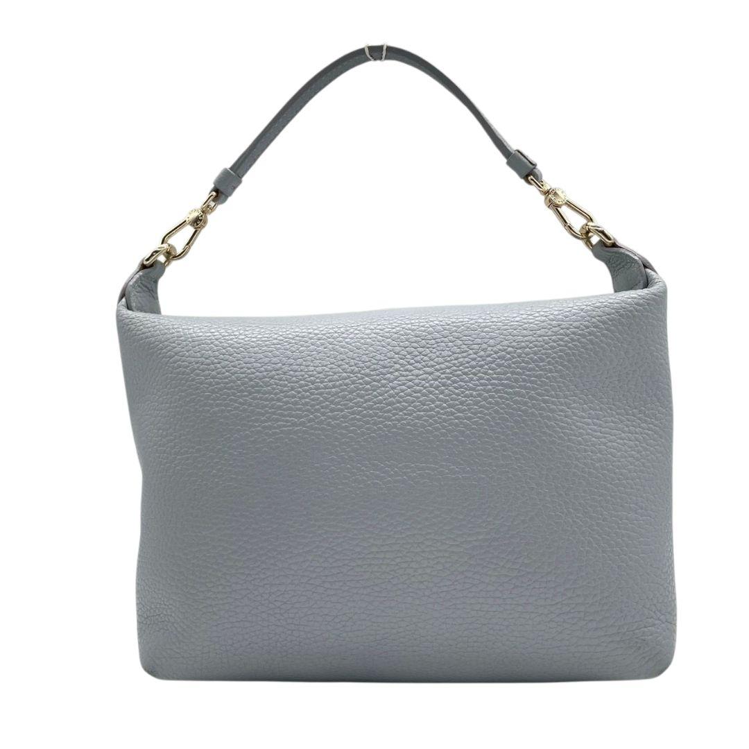 フルラ ショルダーバッグ 青 2way 斜め掛け可 ホーボー FURLA u15 ハンドバッグ トートバッグ レザー 本革 ロゴ ゴールド金具 ブルー 水色 上品 エレガント デイリー使い