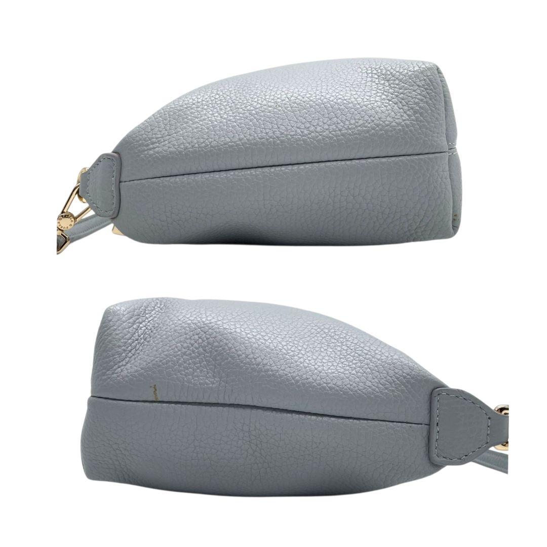 フルラ ショルダーバッグ 青 2way 斜め掛け可 ホーボー FURLA u15 ハンドバッグ トートバッグ レザー 本革 ロゴ ゴールド金具 ブルー 水色 上品 エレガント デイリー使い