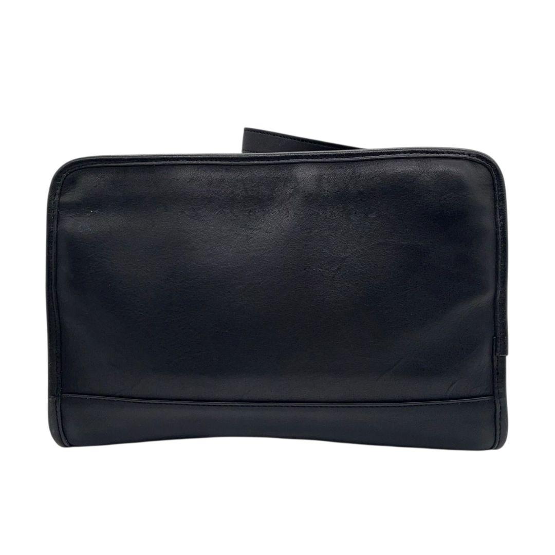 コーチ セカンドバッグ 黒 オールドコーチ クラッチバッグ レザー 本革 ロゴタグ ゴールド金具 COACH 9833 T7 ブラック メンズ レディース ビジネス オシャレ