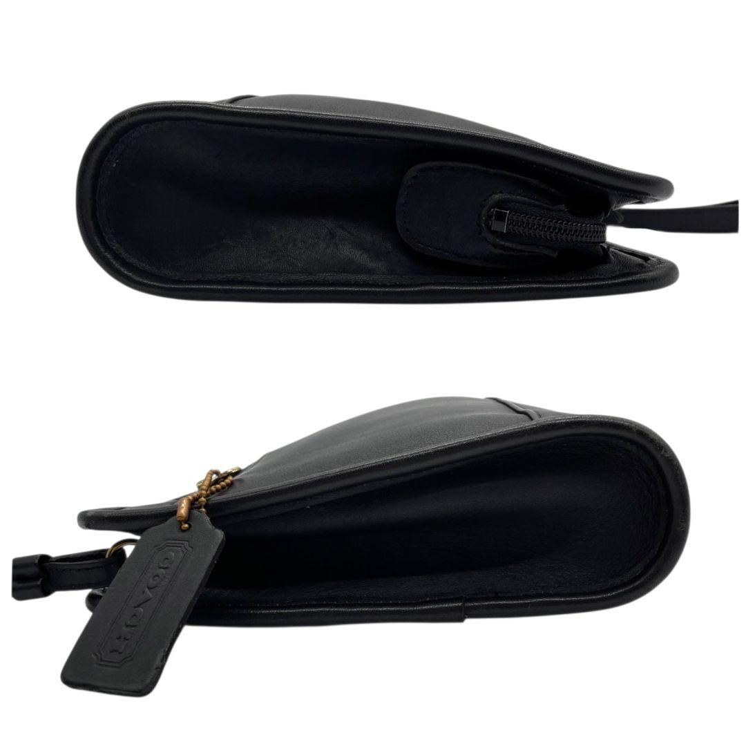 コーチ セカンドバッグ 黒 オールドコーチ クラッチバッグ レザー 本革 ロゴタグ ゴールド金具 COACH 9833 T7 ブラック メンズ レディース ビジネス オシャレ