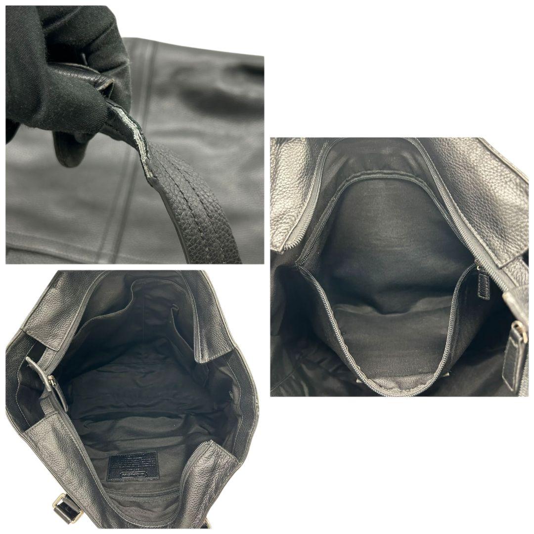 コーチ トートバッグ 黒 ブラック トランスアトランティック 2way A4収納 ビジネスバッグ ショルダーバッグ ハンドバッグ レザー 本革 シルバー金具 ロゴタグ F77181 COACH