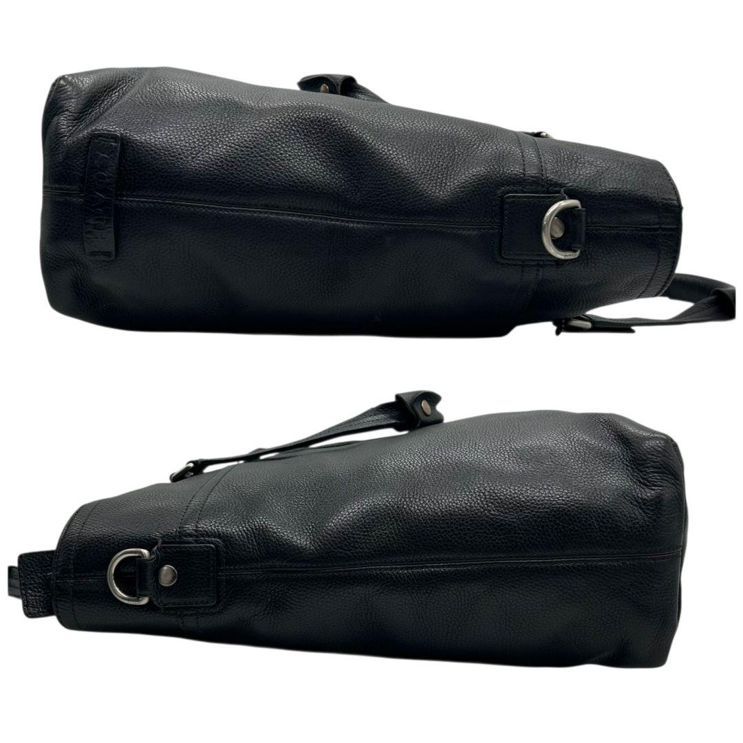 コーチ トートバッグ 黒 ブラック トランスアトランティック 2way A4収納 ビジネスバッグ ショルダーバッグ ハンドバッグ レザー 本革 シルバー金具 ロゴタグ F77181 COACH