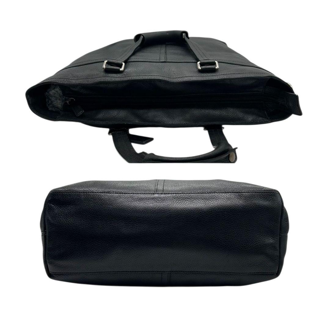 コーチ トートバッグ 黒 ブラック トランスアトランティック 2way A4収納 ビジネスバッグ ショルダーバッグ ハンドバッグ レザー 本革 シルバー金具 ロゴタグ F77181 COACH