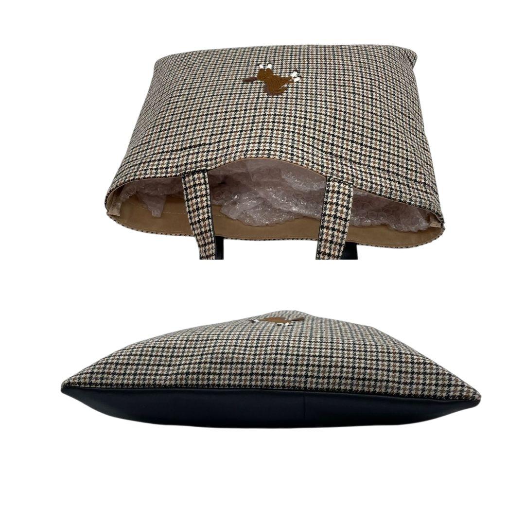 美品 セブンテン トートバッグ 千鳥格子 馬柄 ブラウン ブラック ベージュ マルチカラー ハンドバッグ レザー 本革