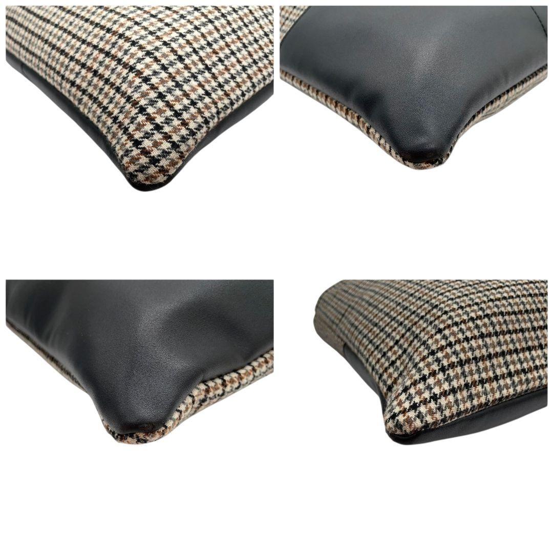 美品 セブンテン トートバッグ 千鳥格子 馬柄 ブラウン ブラック ベージュ マルチカラー ハンドバッグ レザー 本革