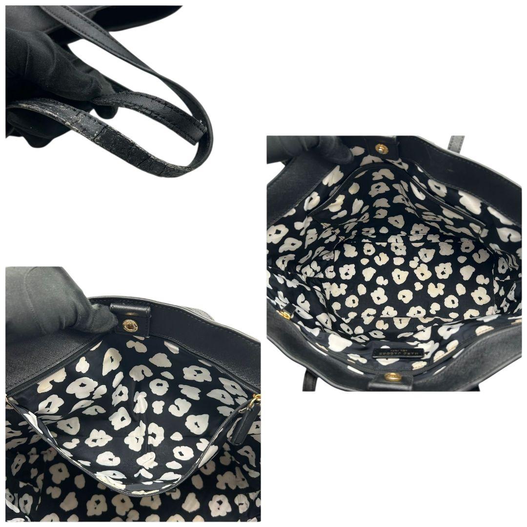 マークジェイコブス トートバッグ 黒 ブラック ワンショルダー A4収納可 PVC 自立可 肩掛け可 ハンドバッグ ゴールド金具 ロゴプレート ロゴタグ MARC JACOBS 通勤 通学