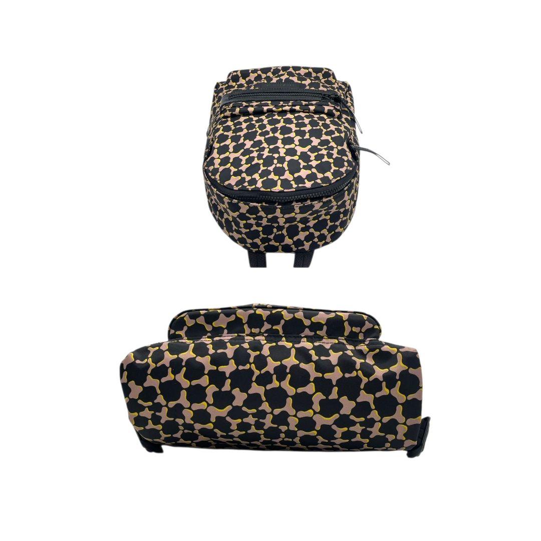 美品　ロンシャン　リュックサック　黒　総柄　ナイロン　バックパック　u15　ブラック　ピンク　イエロー　パテント　ロゴプレート　LONGCHAMP　本物保証　鑑定済　スピード発送