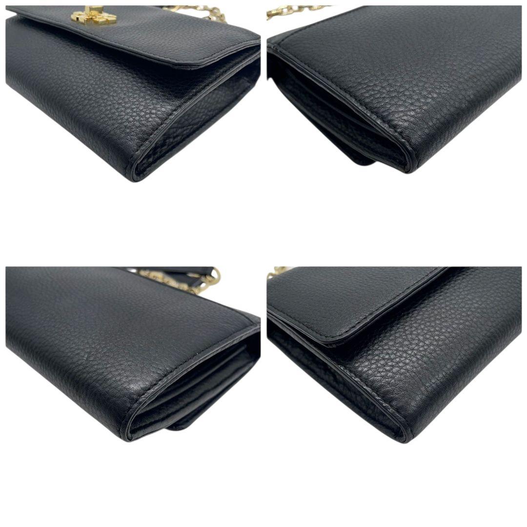 トリーバーチ ショルダーバッグ 黒 ロゴ フラップ レザー チェーン s5 本革 斜め掛け可 ブラック ゴールド金具 TORY BURCH オシャレ