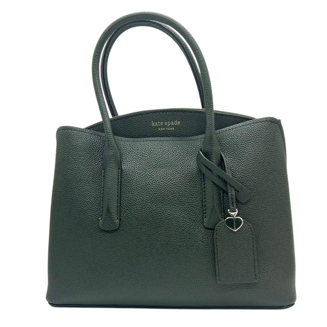 ケイトスペード kate spade ハンドバッグ トートバッグ グリーン 緑 カーキ ロゴ チャーム付き レザー 本革 ショルダーバッグ 斜め掛け可 自立可 ゴールド金具 ロゴタグ H