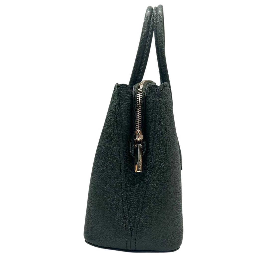 ケイトスペード kate spade ハンドバッグ トートバッグ グリーン 緑 カーキ ロゴ チャーム付き レザー 本革 ショルダーバッグ 斜め掛け可 自立可 ゴールド金具 ロゴタグ H