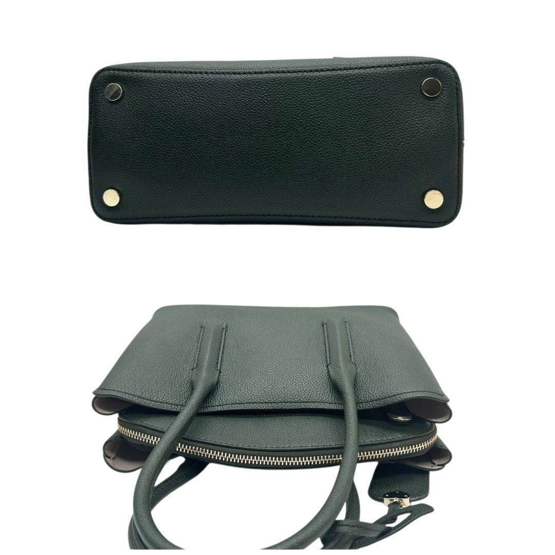 ケイトスペード kate spade ハンドバッグ トートバッグ グリーン 緑 カーキ ロゴ チャーム付き レザー 本革 ショルダーバッグ 斜め掛け可 自立可 ゴールド金具 ロゴタグ H