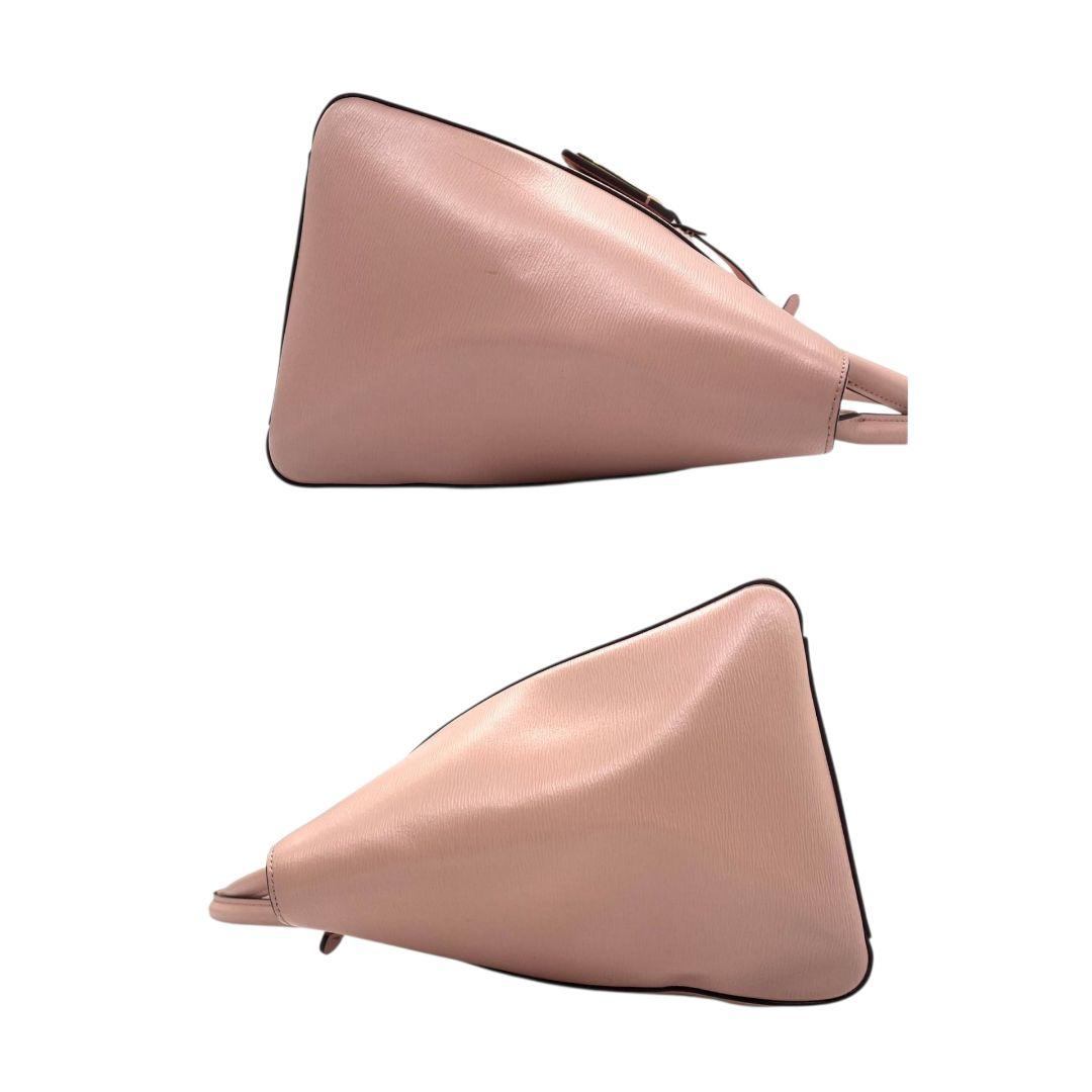 LAUREN RALPH LAUREN ローレンラルフローレン ハンドバッグ トート ショルダー 2way 斜め掛け可 A4収納 ピンク レザー 本革 ロゴ チャーム付き ゴールド金具 s5