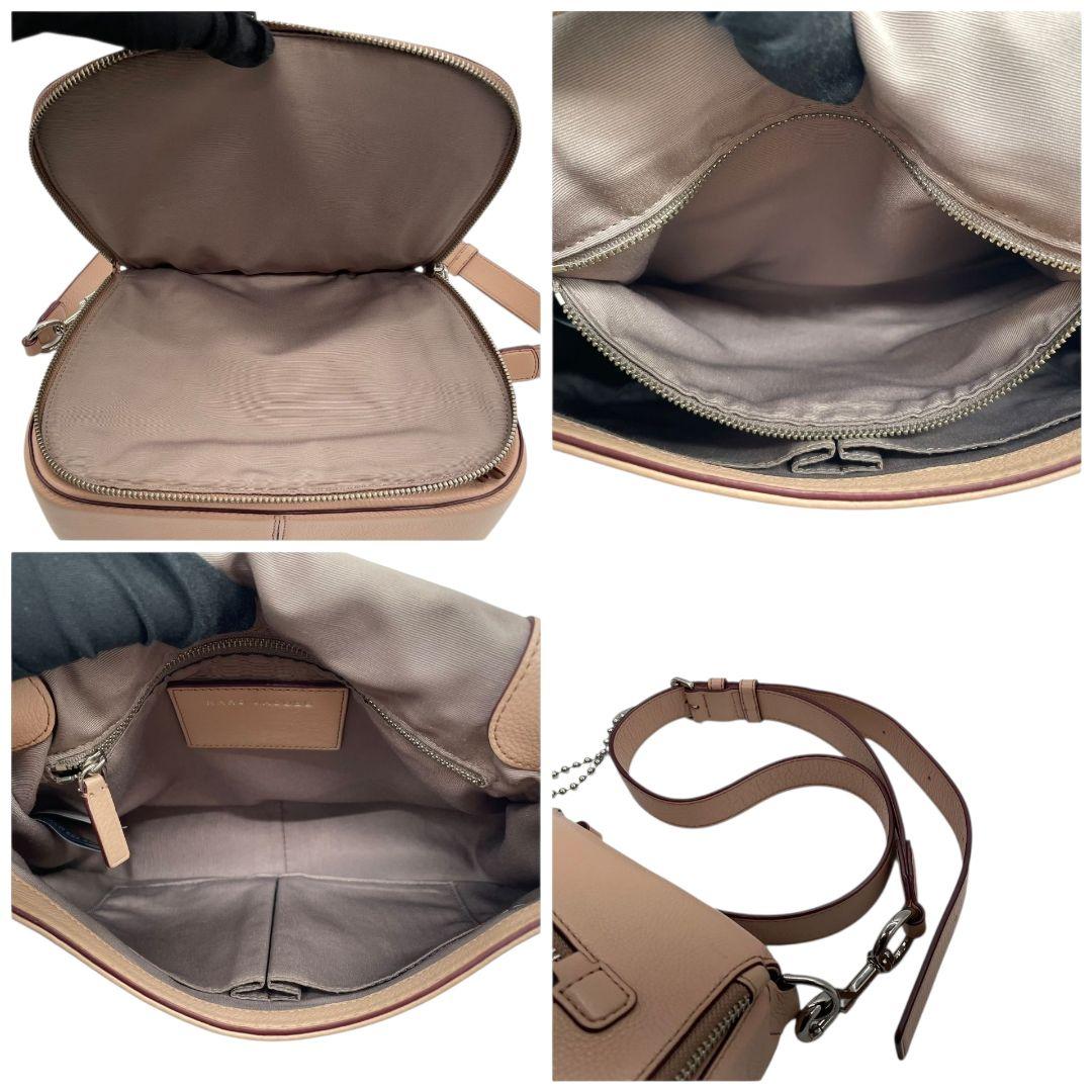 MARC JACOBS マークジェイコブス ショルダーバッグ ピンク ホーボー レザー 本革 斜め掛け可 シルバー金具 u6 エレガント 高級感 女性らしい