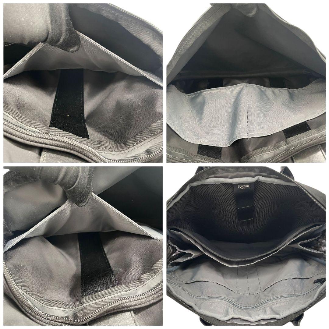 ポーター ビジネスバッグ 黒 ブラック A4収納 2way ナイロン レザー 本革 トートバッグ ハンドバッグ ショルダーバッグ 斜め掛け可 シルバー金具 ロゴタグ 吉田カバン s37