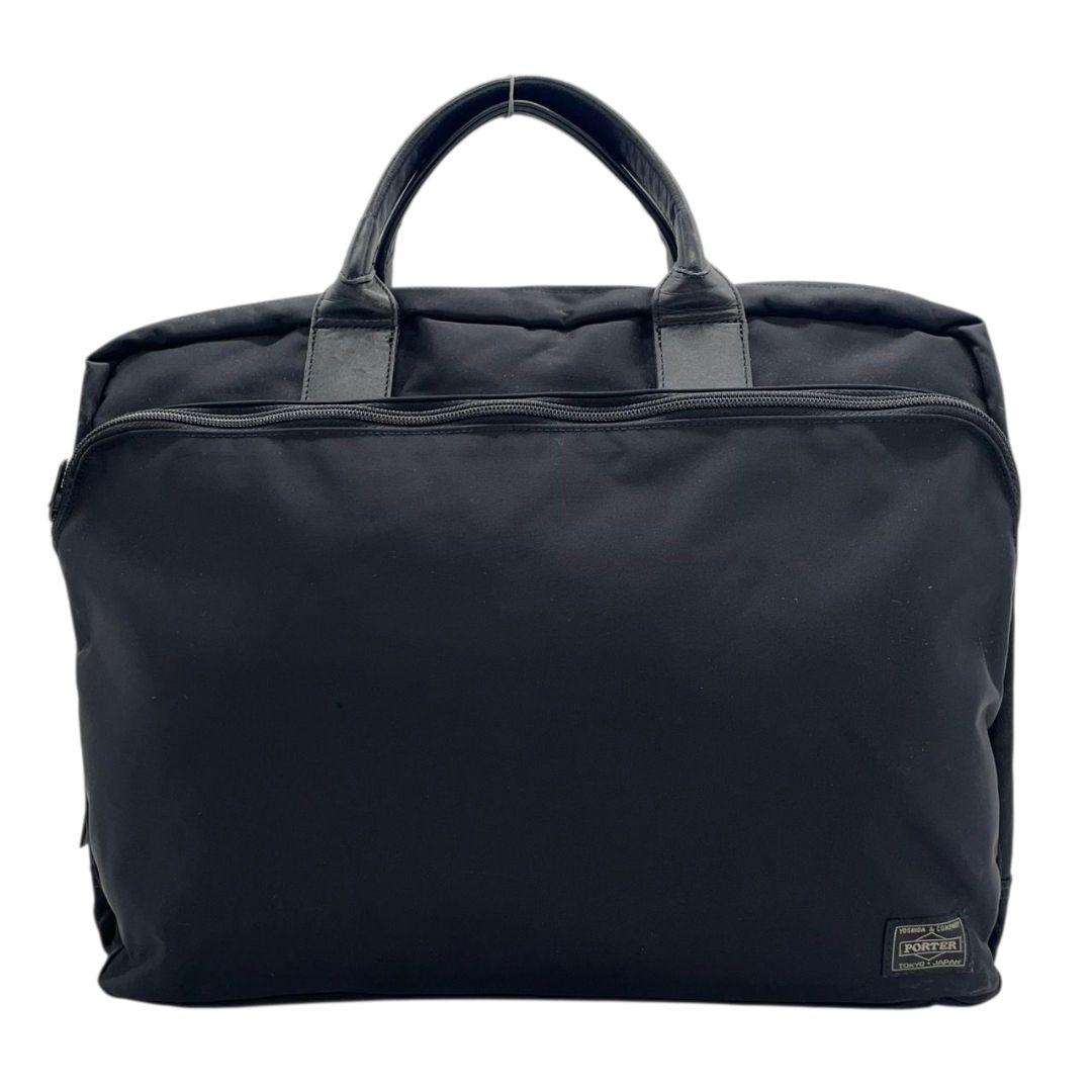 ポーター ビジネスバッグ 黒 ブラック A4収納 2way ナイロン レザー 本革 トートバッグ ハンドバッグ ショルダーバッグ 斜め掛け可 シルバー金具 ロゴタグ 吉田カバン s37