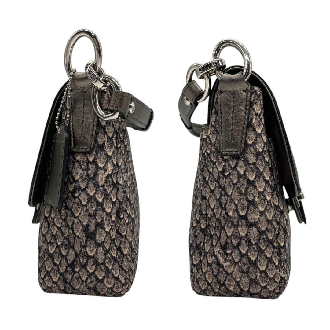 コーチ ハンドバッグ 2way グレー 銀 ペネロピ 型押しレザー フラップ キャンバス 本革 トートバッグ ショルダーバッグ 斜め掛け可 COACH F26036 u13