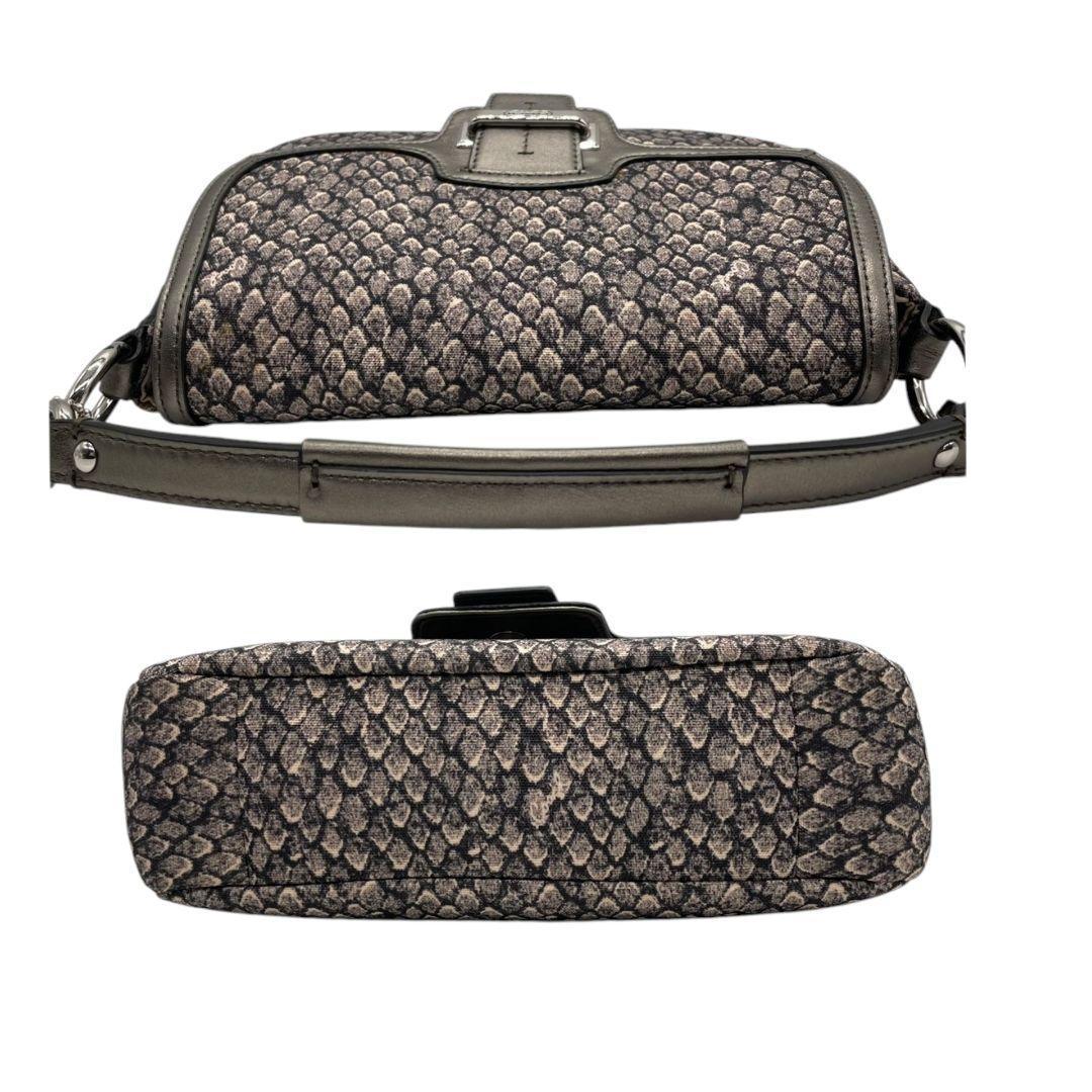 コーチ ハンドバッグ 2way グレー 銀 ペネロピ 型押しレザー フラップ キャンバス 本革 トートバッグ ショルダーバッグ 斜め掛け可 COACH F26036 u13