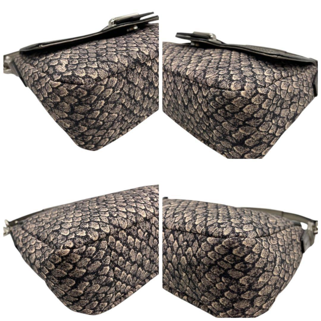 コーチ ハンドバッグ 2way グレー 銀 ペネロピ 型押しレザー フラップ キャンバス 本革 トートバッグ ショルダーバッグ 斜め掛け可 COACH F26036 u13