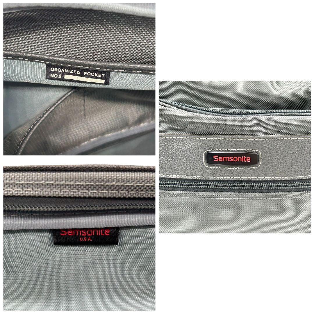 サムソナイト ビジネスバッグ グレー 2way A4収納 自立可 キャンバス トートバッグ ショルダーバッグ 斜め掛け可 ハンドバッグ Samsonite