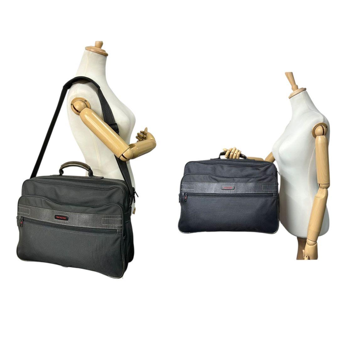 サムソナイト ビジネスバッグ グレー 2way A4収納 自立可 キャンバス トートバッグ ショルダーバッグ 斜め掛け可 ハンドバッグ Samsonite