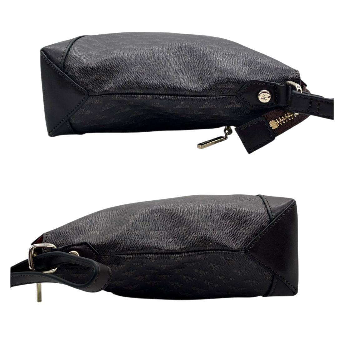 美品 パトリックコックス ショルダーバッグ 茶 総柄 斜め掛け可 レザー u14 本革 ゴールド金具 ロゴ ブラウン PATRICK COX