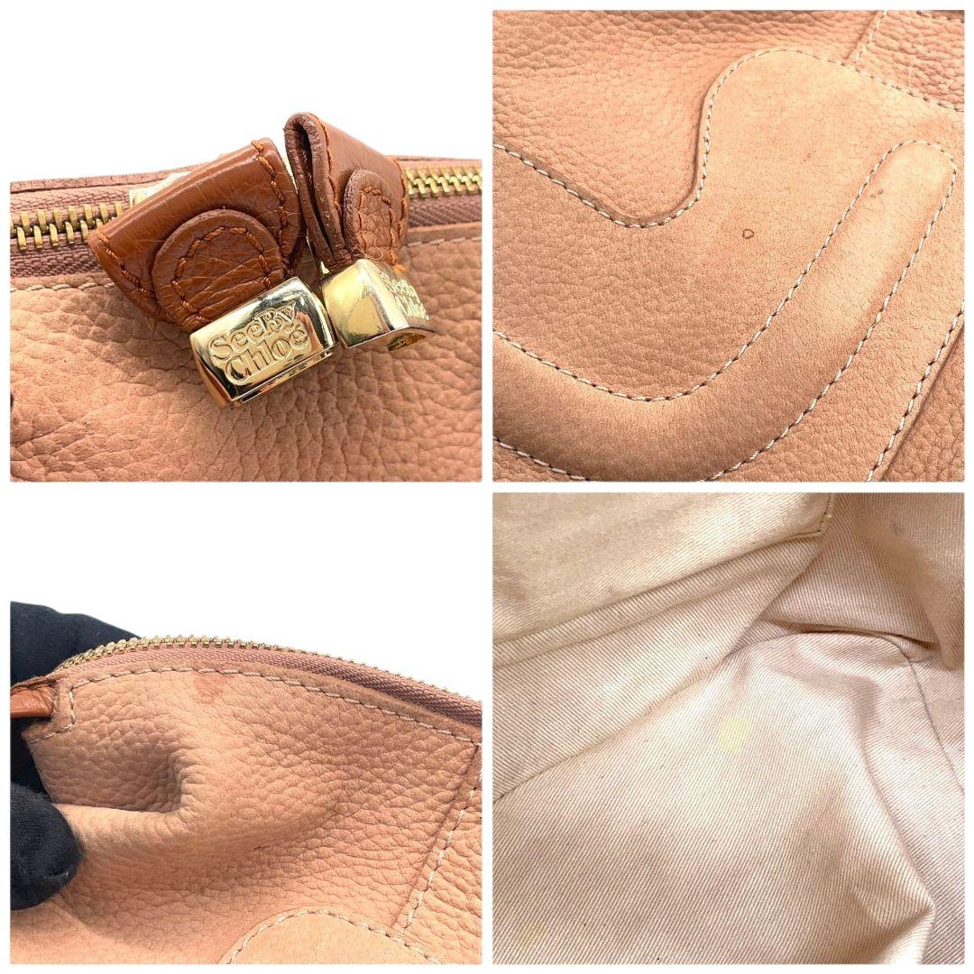 シーバイクロエ ハンドバッグ ピンク ブラウン バイカラー 2way トートバッグ ショルダーバッグ ボストンバッグ 斜め掛け可 レザー 本革 ゴールド金具 s22 SeeByChloe