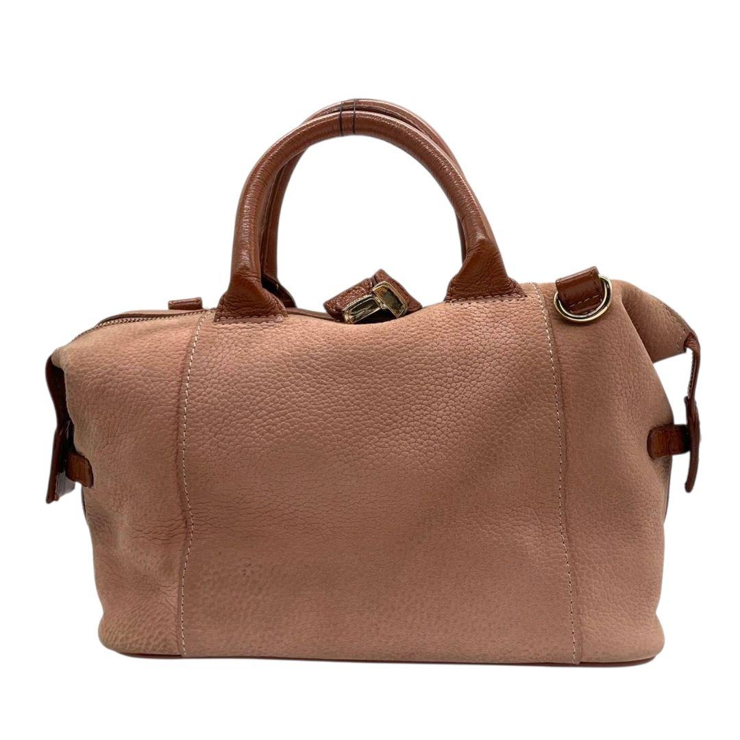 シーバイクロエ ハンドバッグ ピンク ブラウン バイカラー 2way トートバッグ ショルダーバッグ ボストンバッグ 斜め掛け可 レザー 本革 ゴールド金具 s22 SeeByChloe