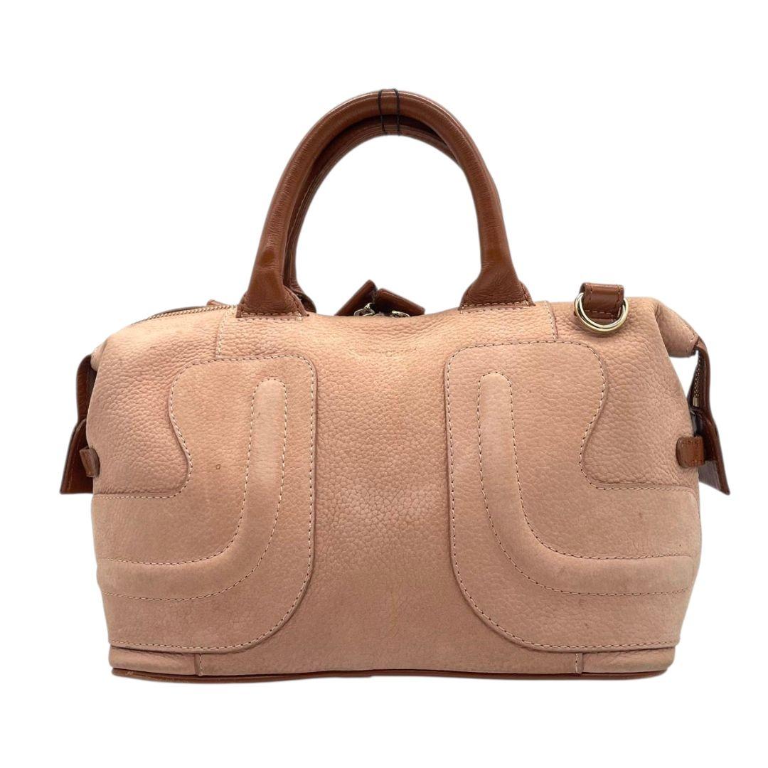 シーバイクロエ ハンドバッグ ピンク ブラウン バイカラー 2way トートバッグ ショルダーバッグ ボストンバッグ 斜め掛け可 レザー 本革 ゴールド金具 s22 SeeByChloe