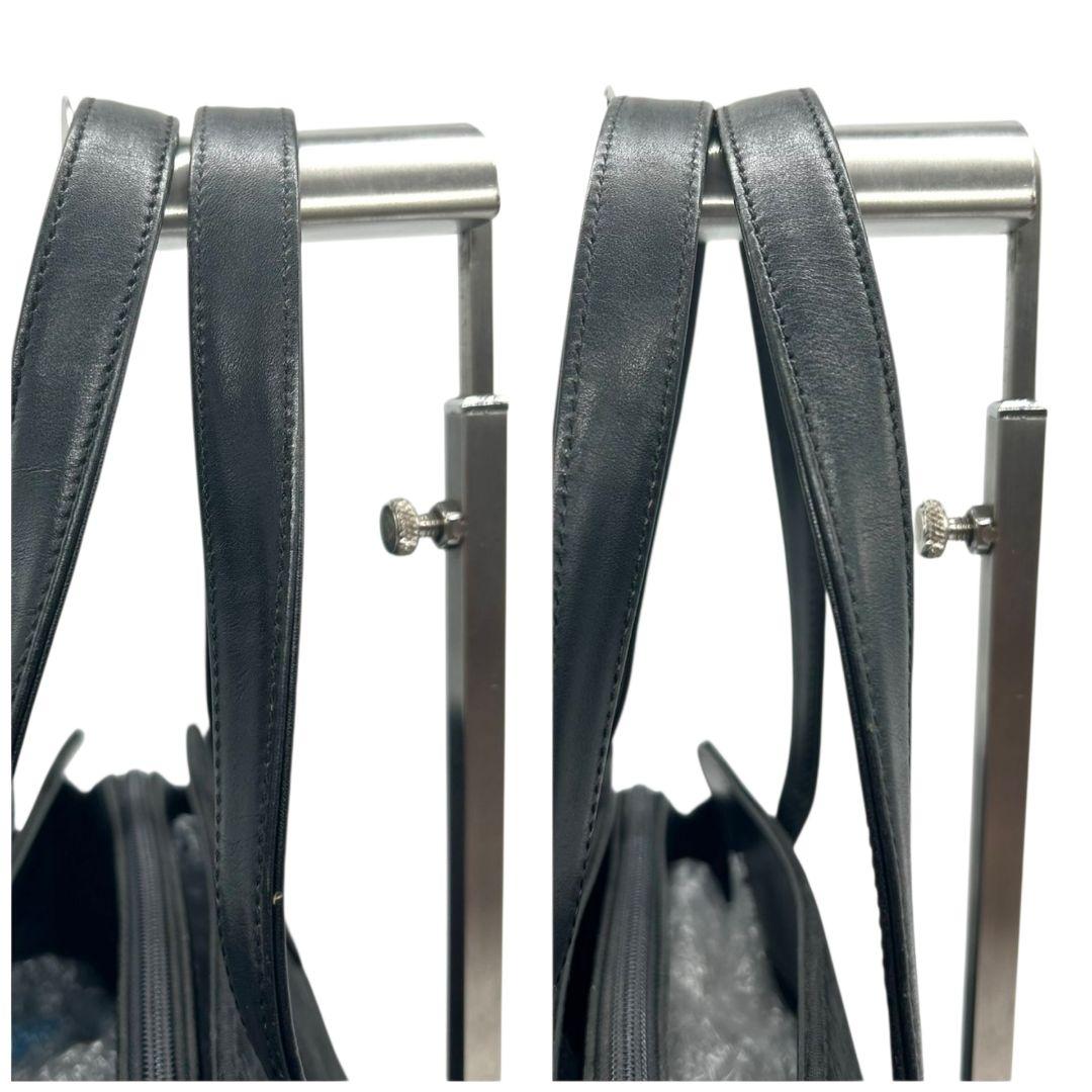 ミラショーン ハンドバッグ 黒 ブラック 千鳥格子 ワンショルダー トートバッグ 自立可 肩掛け可 ナイロン レザー 本革 ゴールド金具 ロゴ s62 mila schon 上品 高級